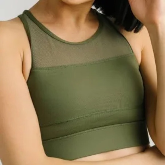 ZYIA Other - ZYIA active all star bra zip up back mesh olive green women’s size large